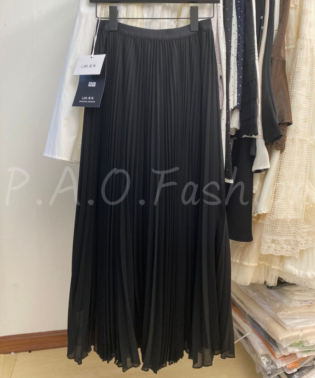 High-Waisted Pleated Chiffon Skirt[Available Now]
