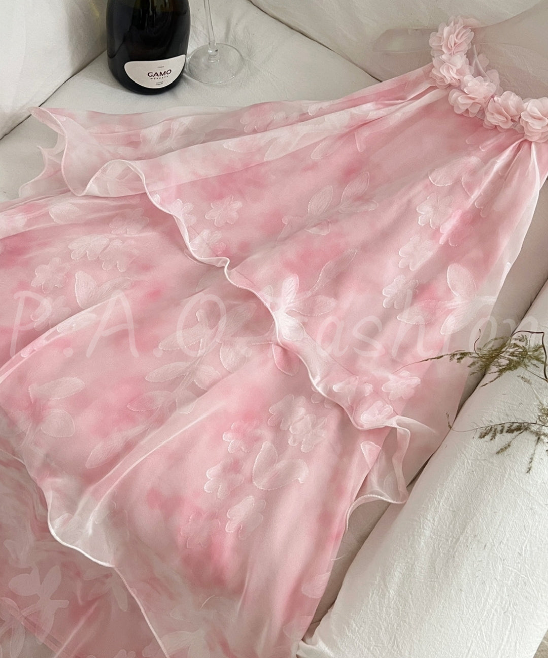 Blush Ombre Floral Halter Tiered Maxi Dress[Available Now]