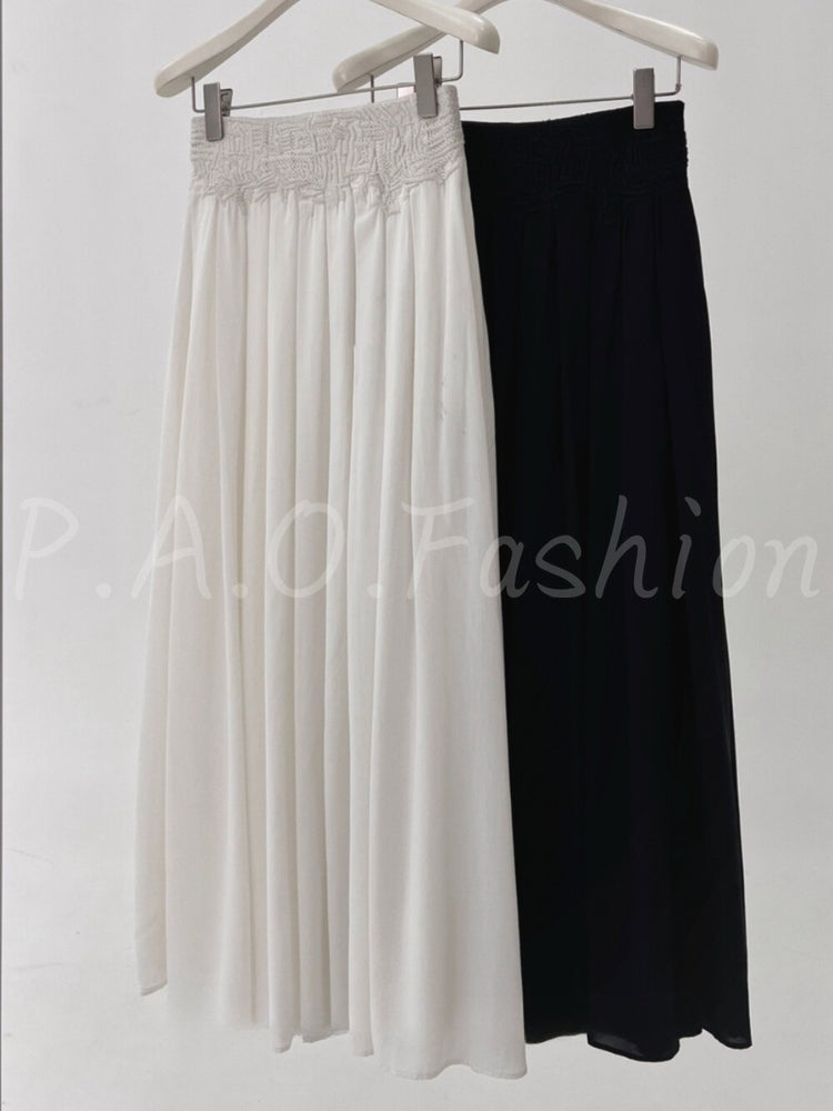 French Resort Flowing A-Line Maxi Skirt