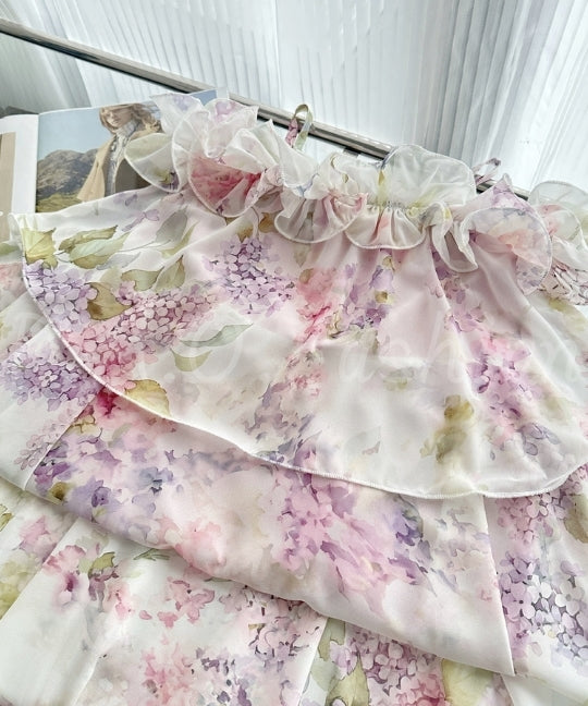 Hydrangea Floral Tiered Maxi Dress[Available Now]