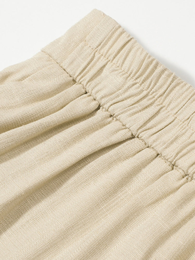 Linen Shirt & Wide-Leg Trousers Two-Piece Set