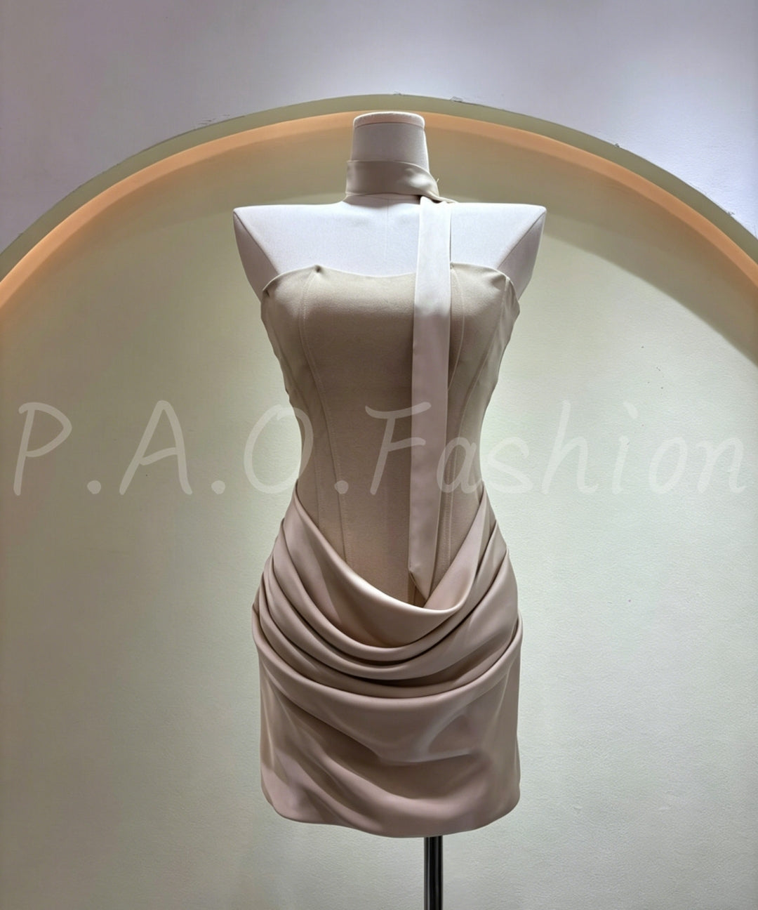 Satin Halter Bandeau Dress[Available Now]