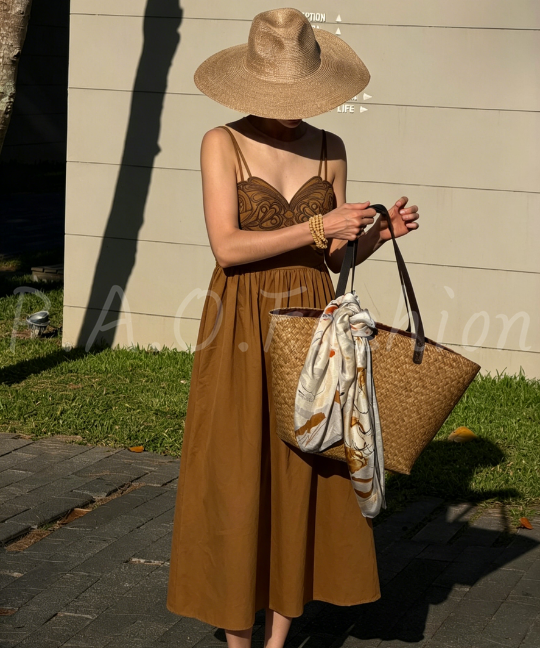 Bohemian Embroidered Cotton Midi Dress[Available Now]