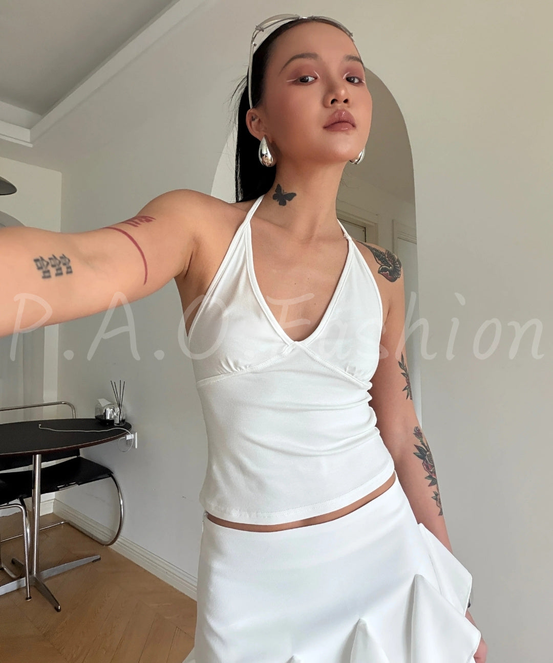 Deep V Halter Stretch Tank