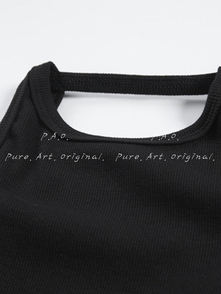 Noir Halter Back Dress