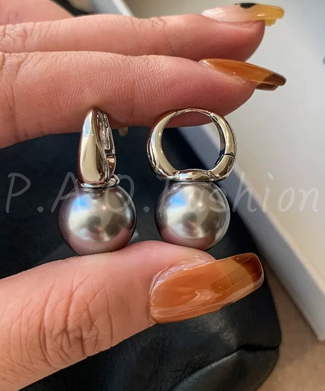 Geometric Pearl Clip-On Earrings