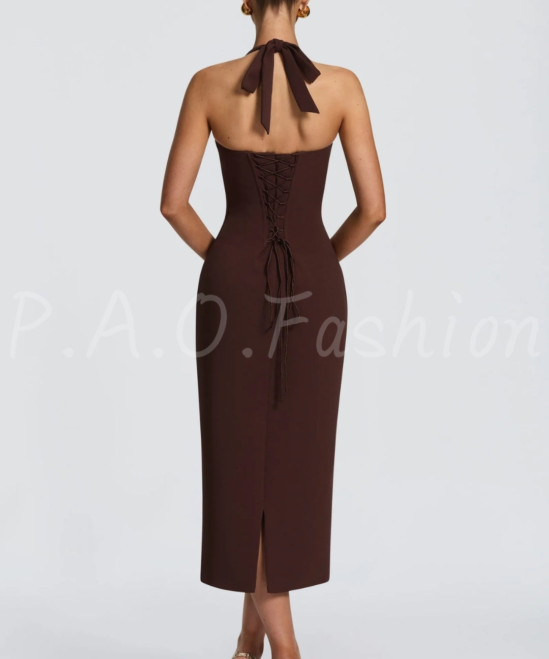 Elowen Lace Halter Midi Dress
