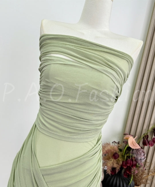 Strapless Ruched Tulle Bodycon Dress[Available Now]