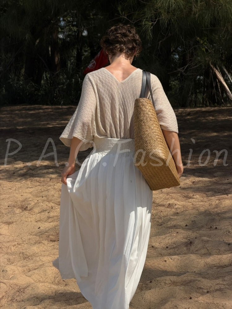 French Resort Flowing A-Line Maxi Skirt