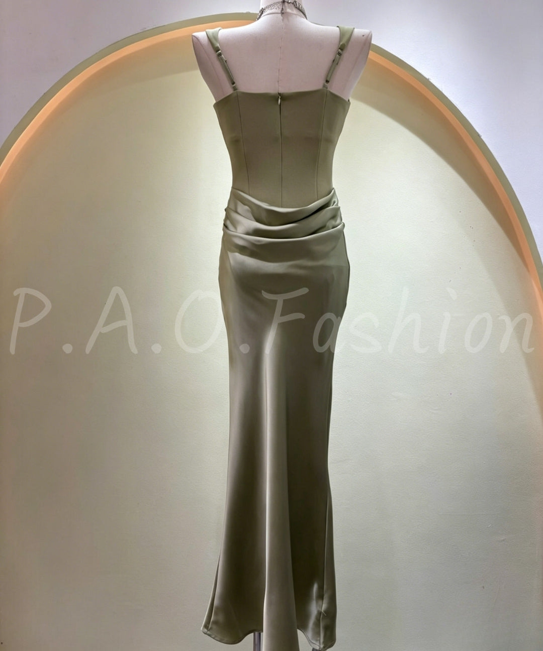 Satin Square Neck Mermaid Gown[Available Now]