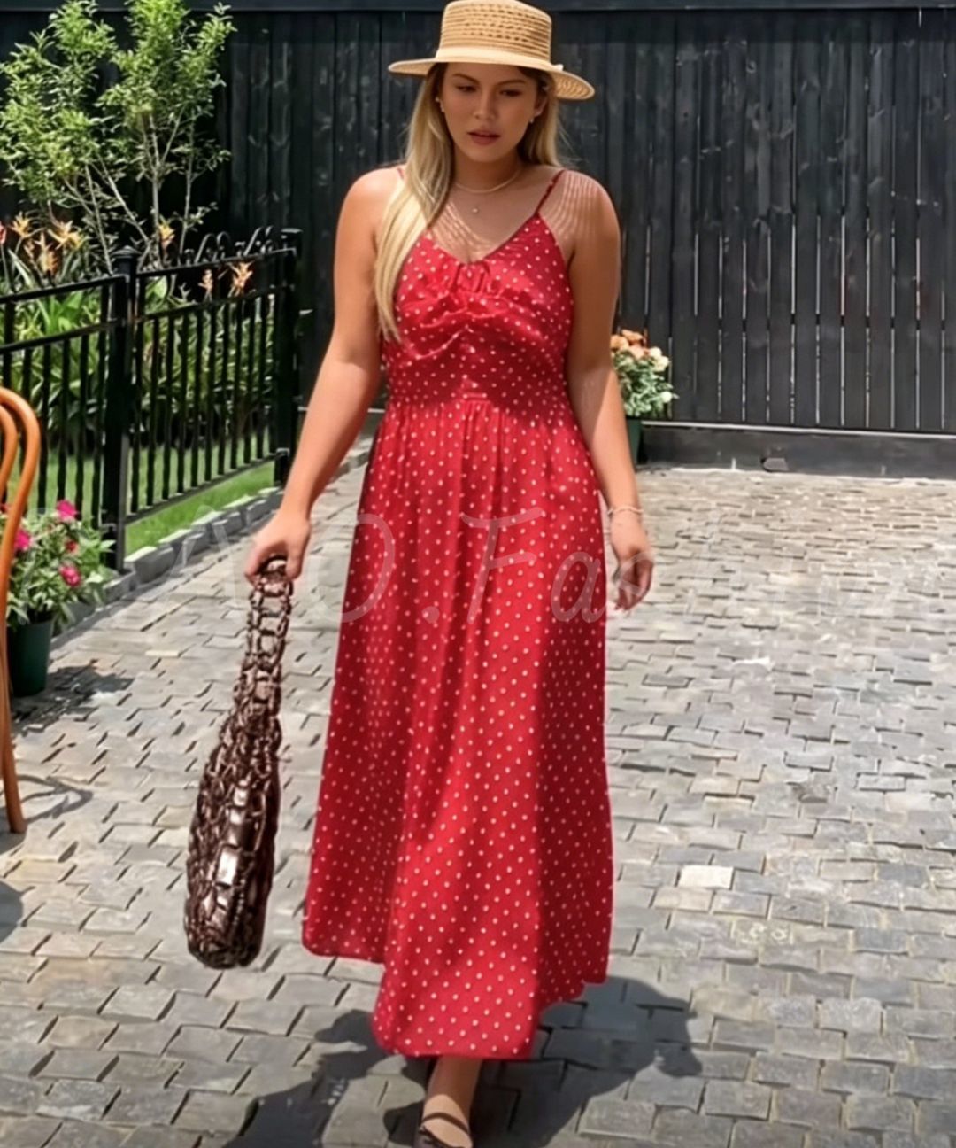 Polka Dot Chiffon Maxi Dress