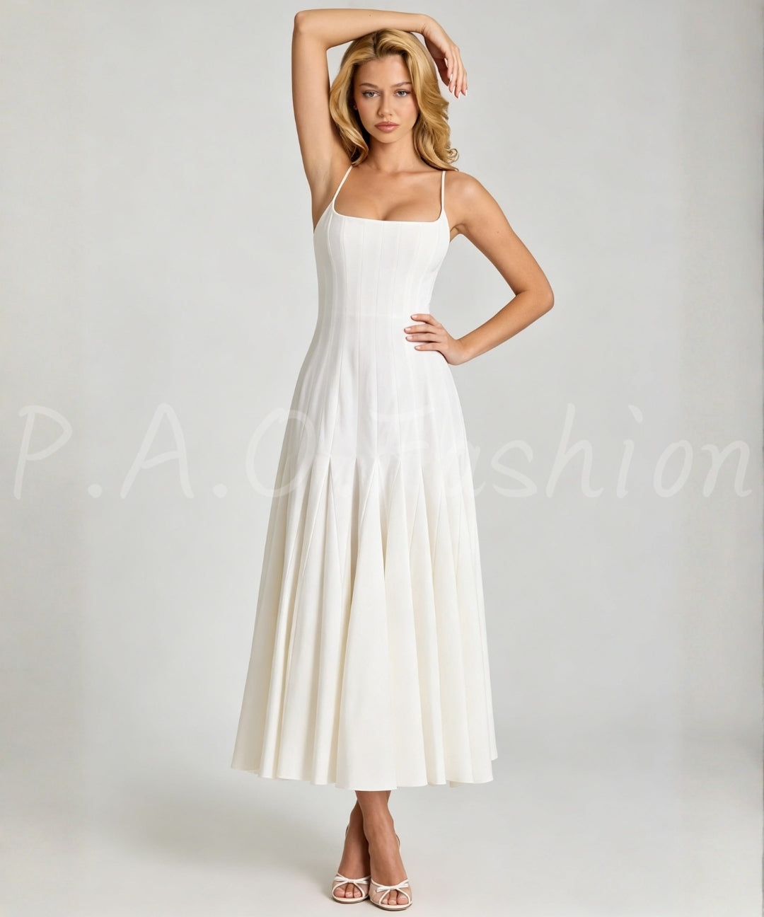 Godet Pleated Midi Dress[Available Now]