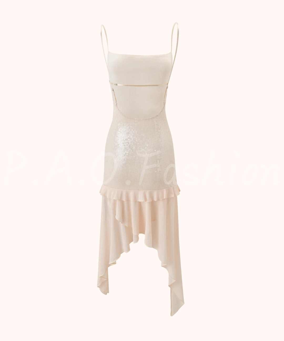 Sequin Asymmetrical Hem Cami Dress[Available Now]