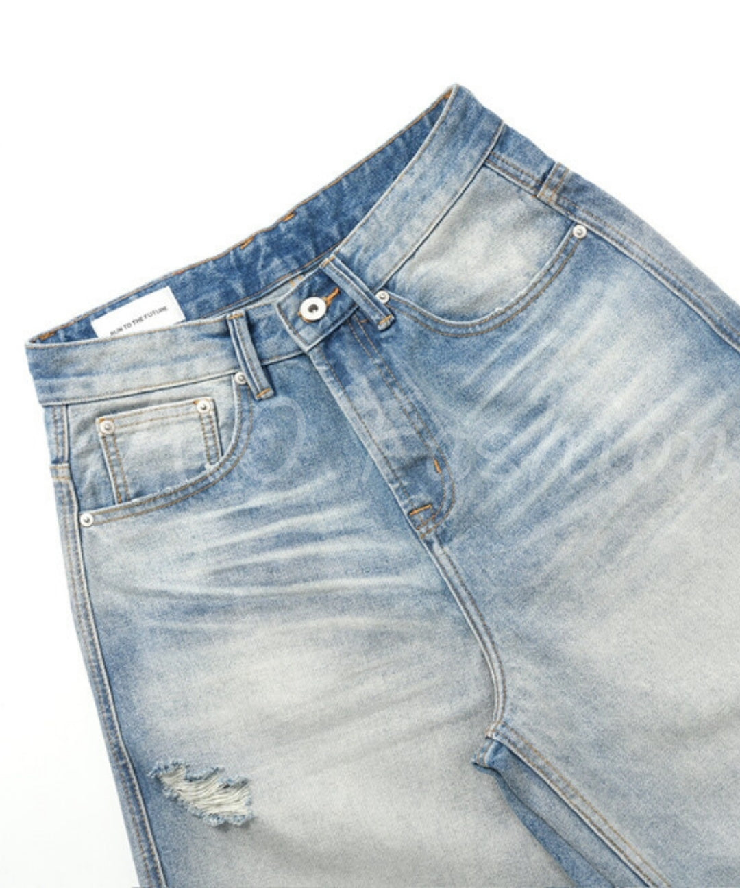 Distressed Vintage Wide-Leg Denim Jeans[Available Now]