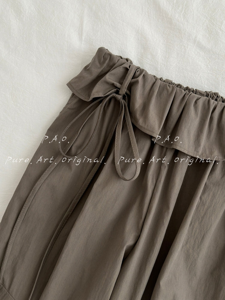 Willow Draped High‑Waist Wide‑Leg Pants