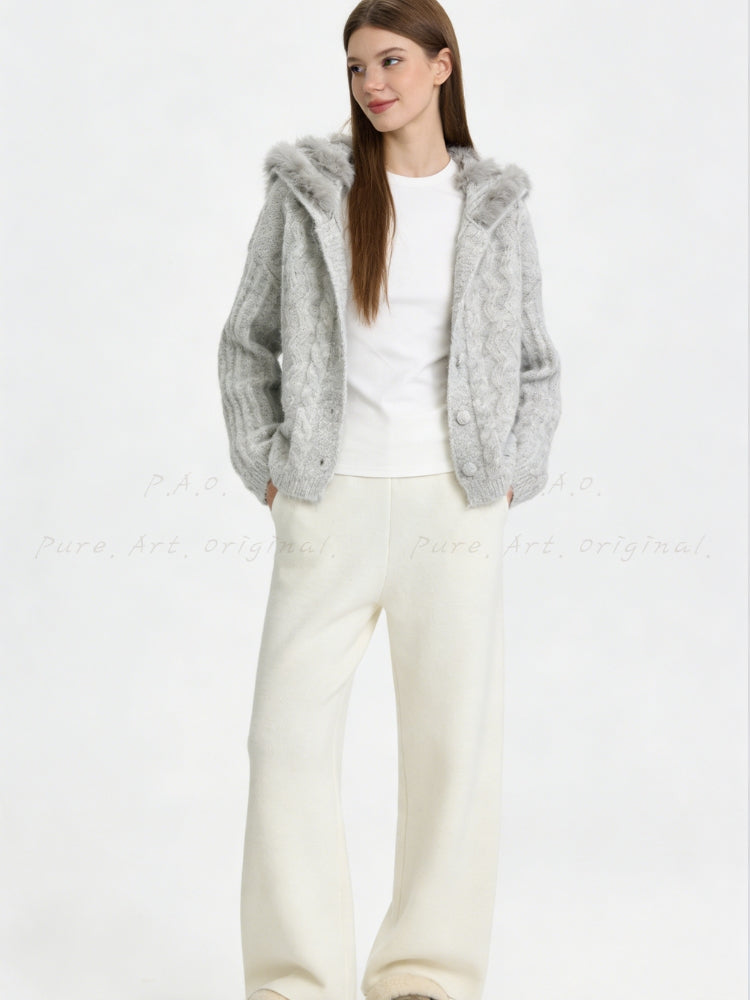 Large Lapel Knit Cardigan Sweater Jacket