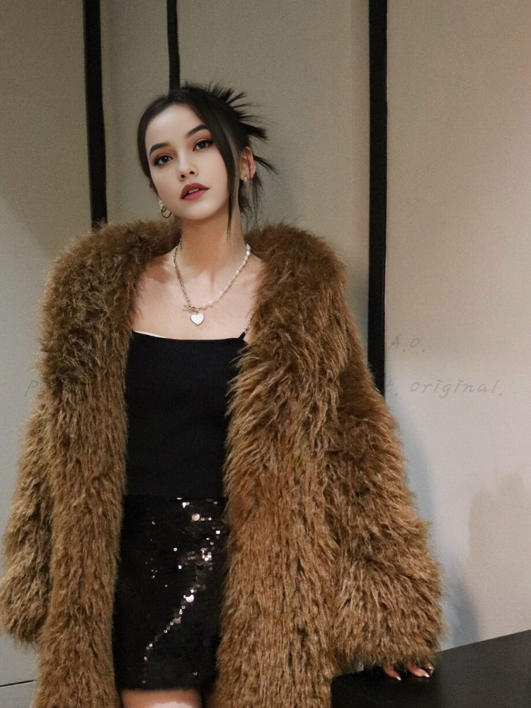 Tuscany Reverie – Eco Faux Fur Coat