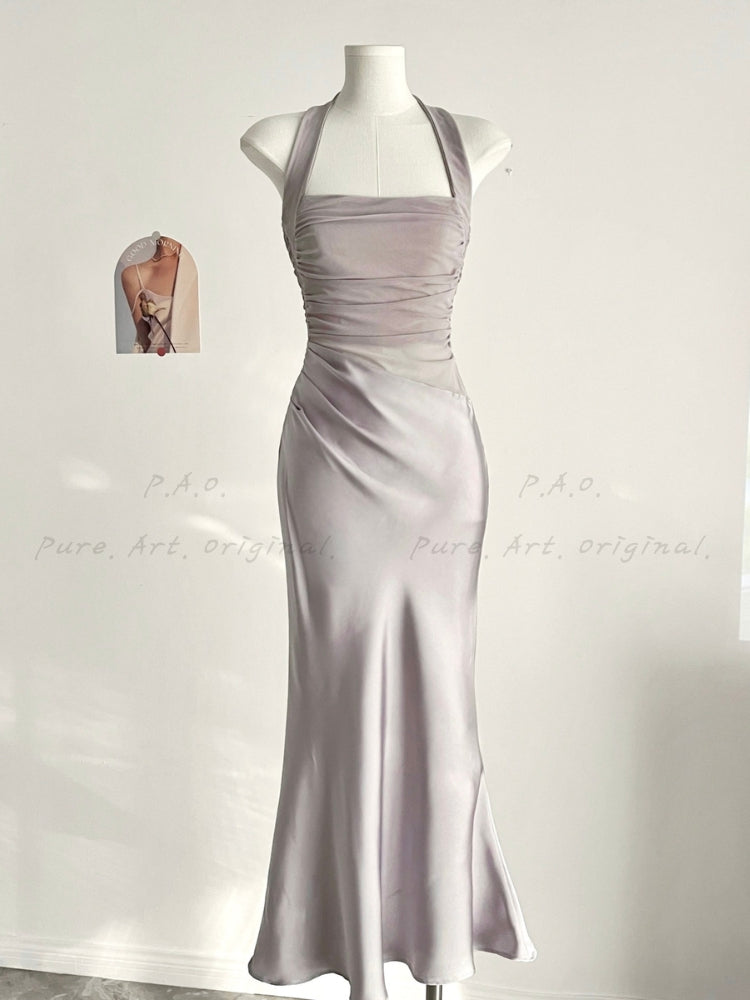 Veil Satin Maxi Dress