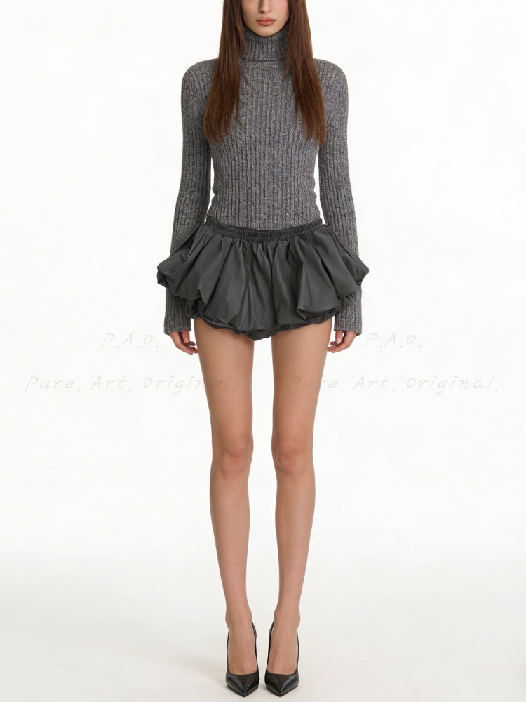 PU Leather Mini Skort