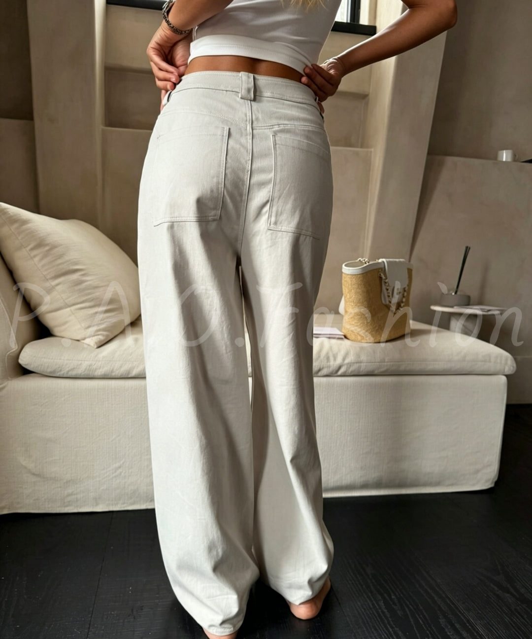 Tencel Cotton Wide-Leg Pants