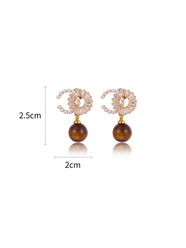 SOLEIL TIGER EYE STUDS