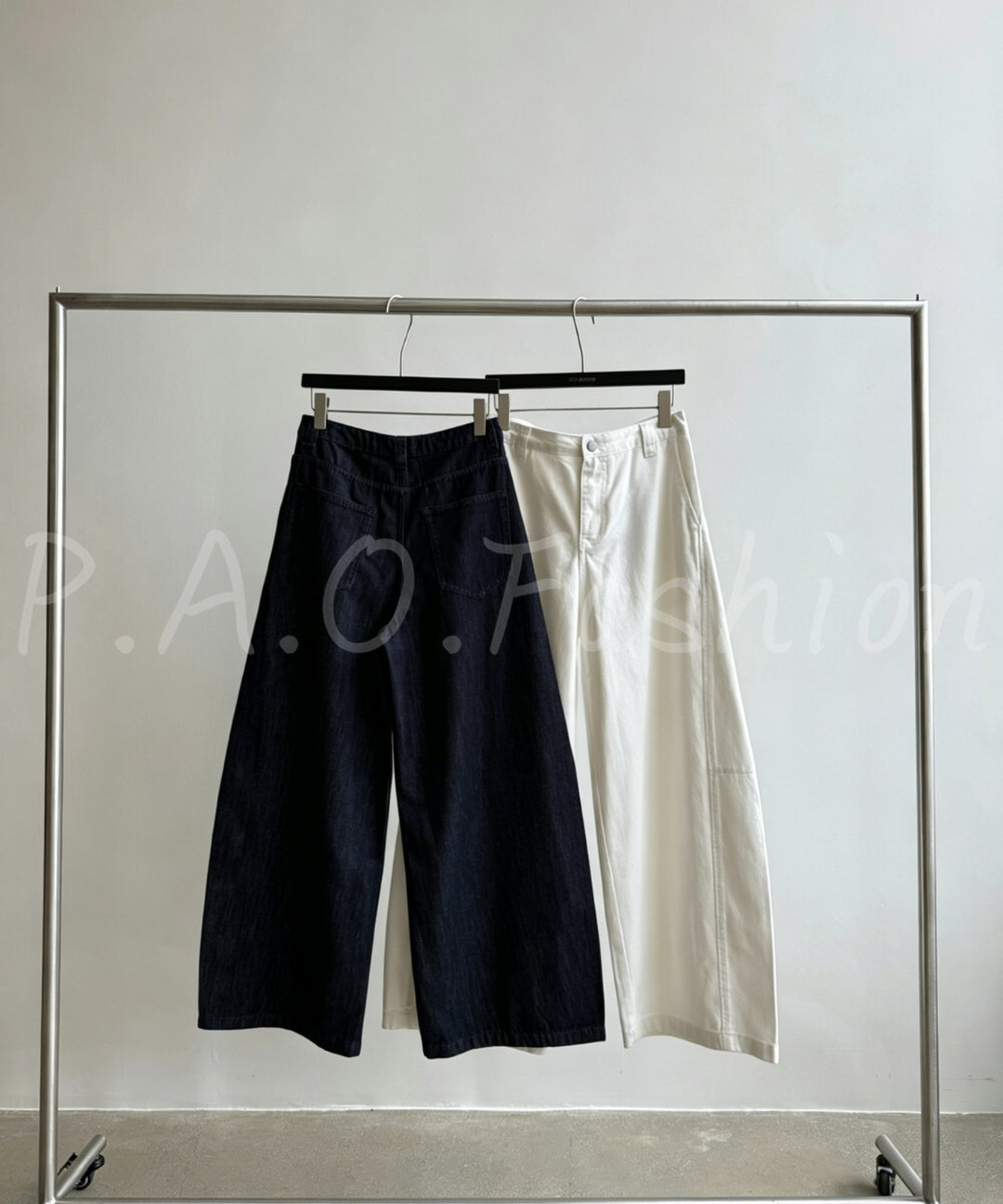 Lyocell Blend Wide-Leg Denim Pants