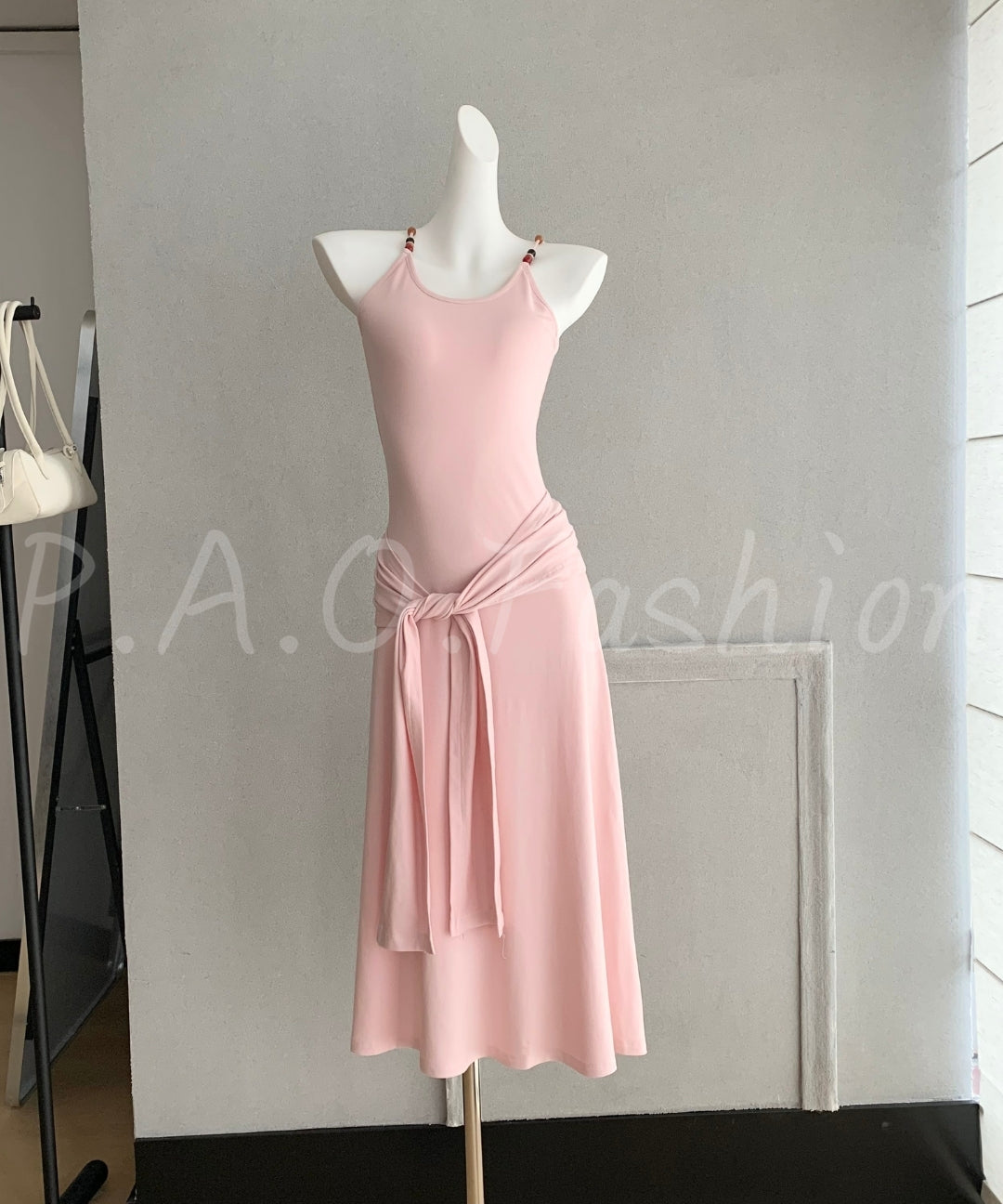 Beaded Strap Ruched Maxi Dress[Available Now]