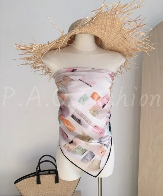 Perfume Stamp Print Multiway Scarf