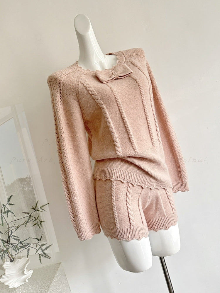Sweet Blossom – Bow Knit Set