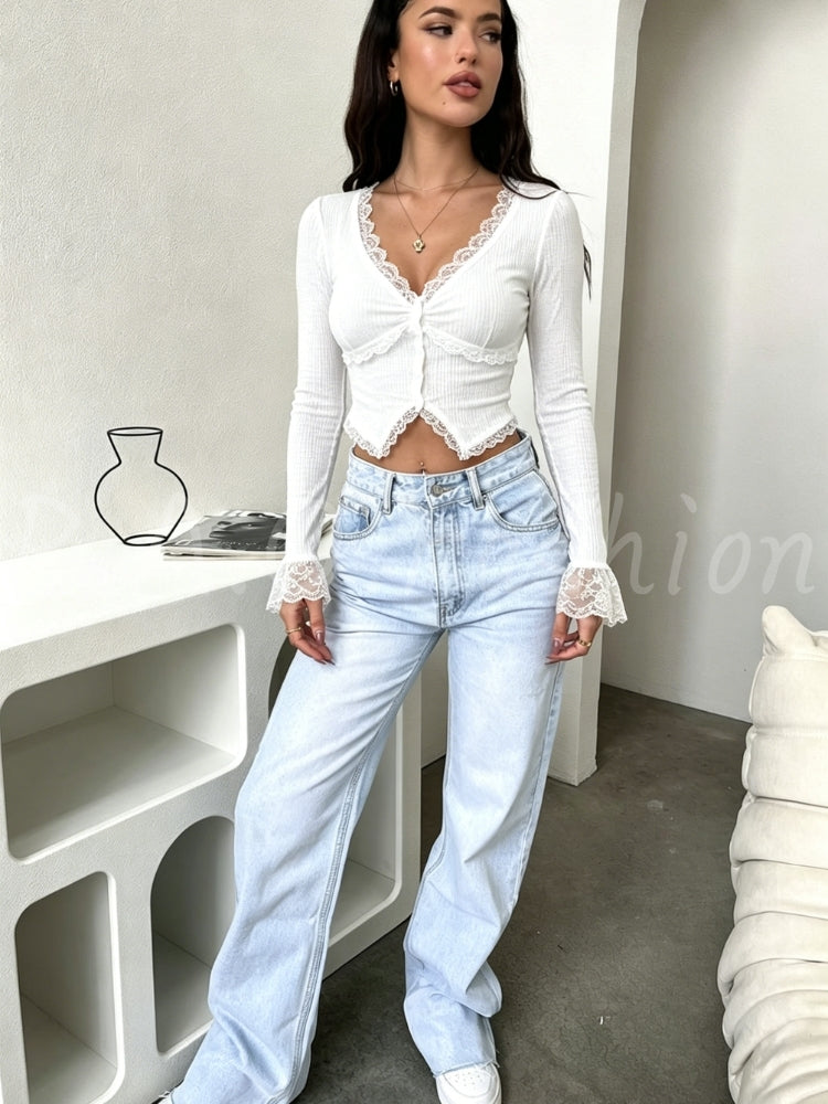 Slim Fit Cropped Knit Top