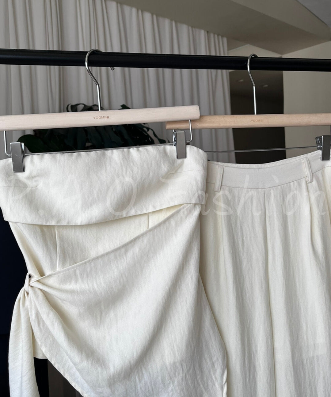 Twist-Front Strapless Wide-Leg Pants Set[Available Now]