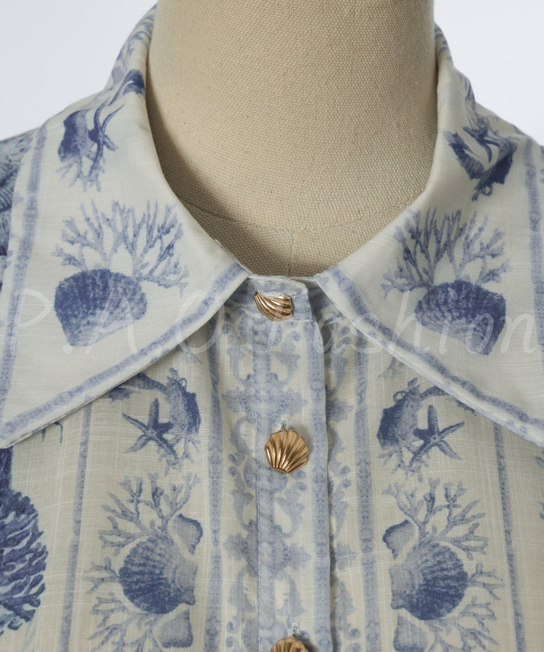 Ocean Print Shirt & A-Line Skirt Set[Available Now]