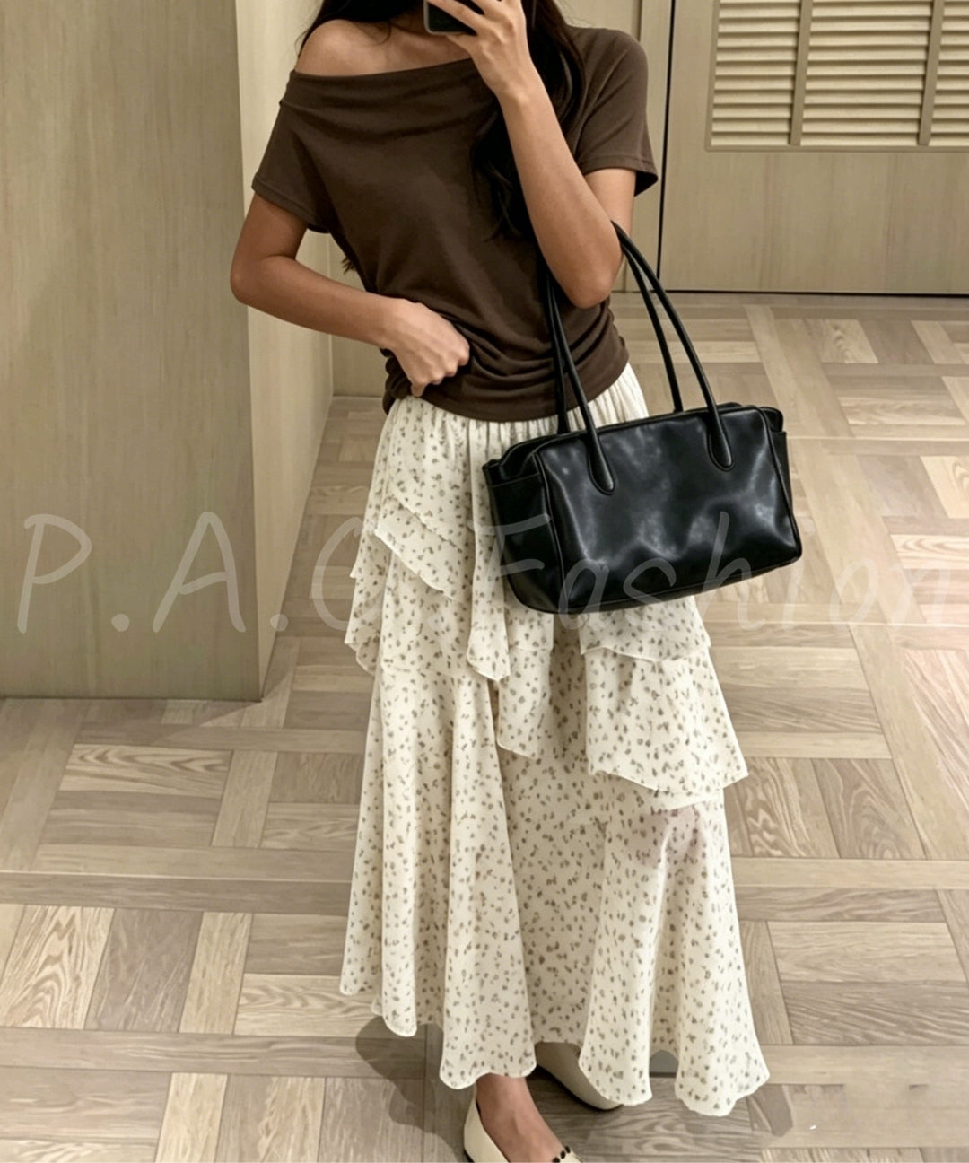 Floral Tiered Ruffle Skirt[Available Now]