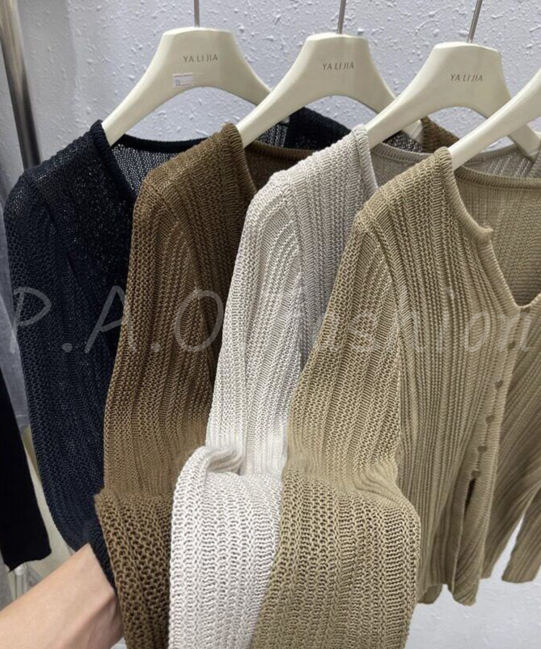 Ribbed V-Neck Button Knit Cardigan