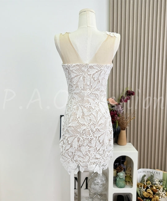 Sleeveless Lace Bodycon Mini Dress