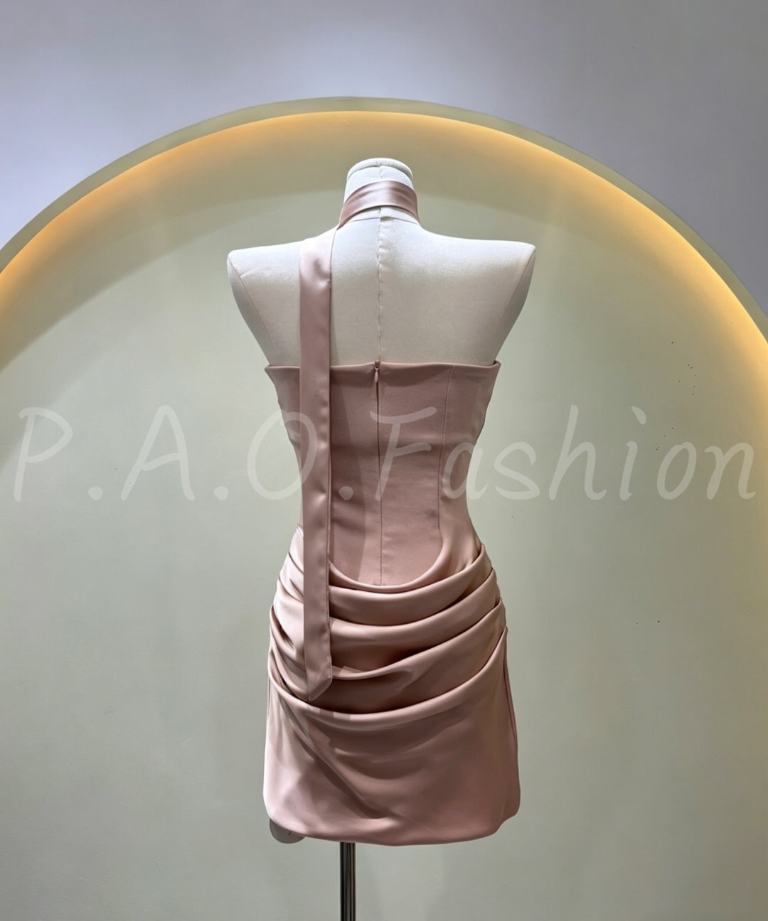 Satin Halter Bandeau Dress[Available Now]
