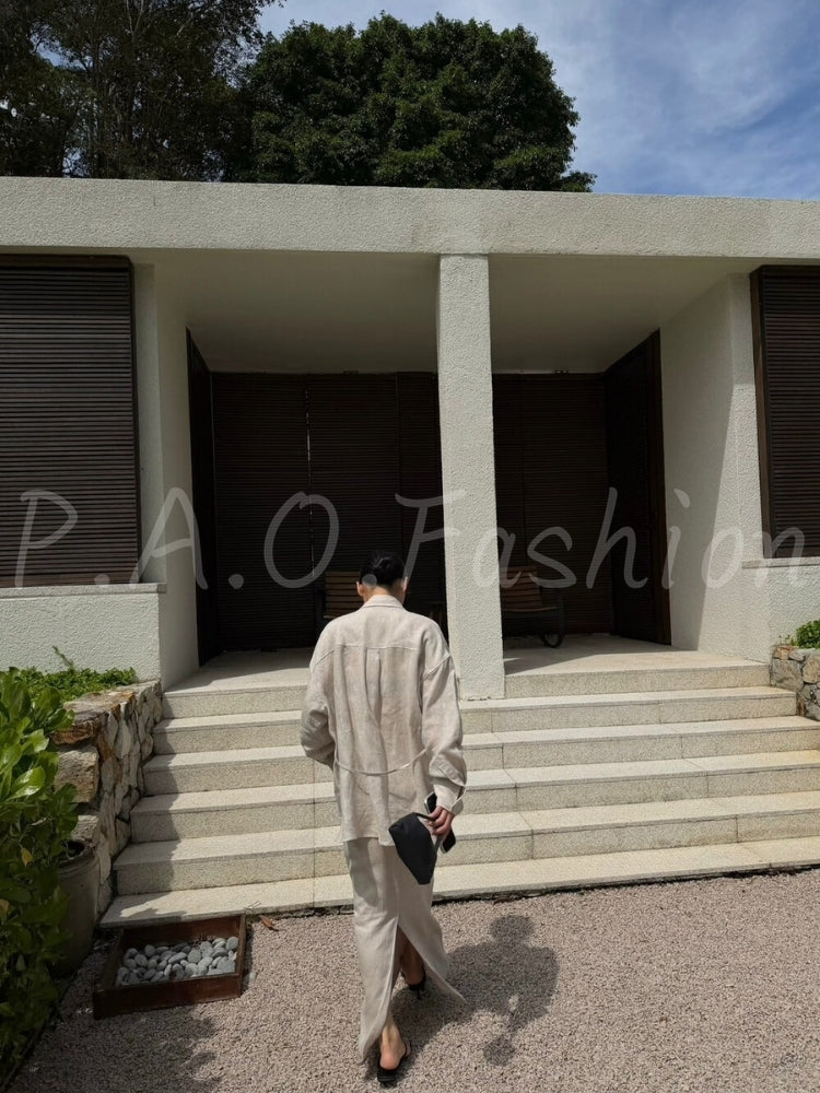 100% Linen Oversized Sun Shirt