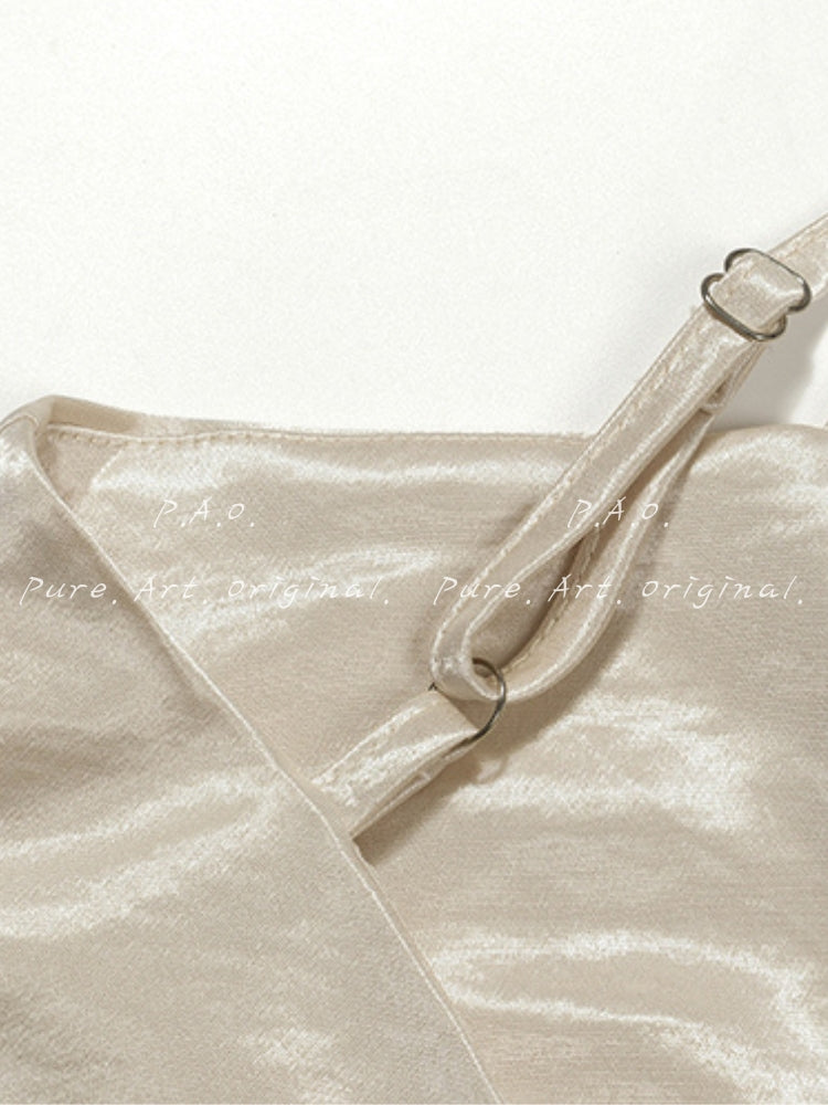 Satin Cowl Neck Maxi Dress