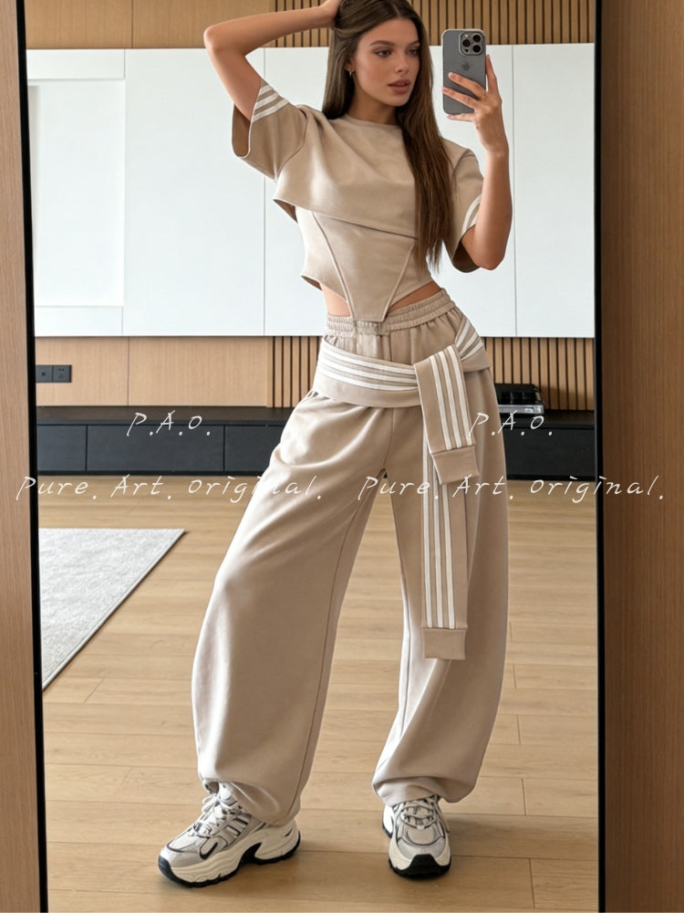 Striped Accent Casual Set