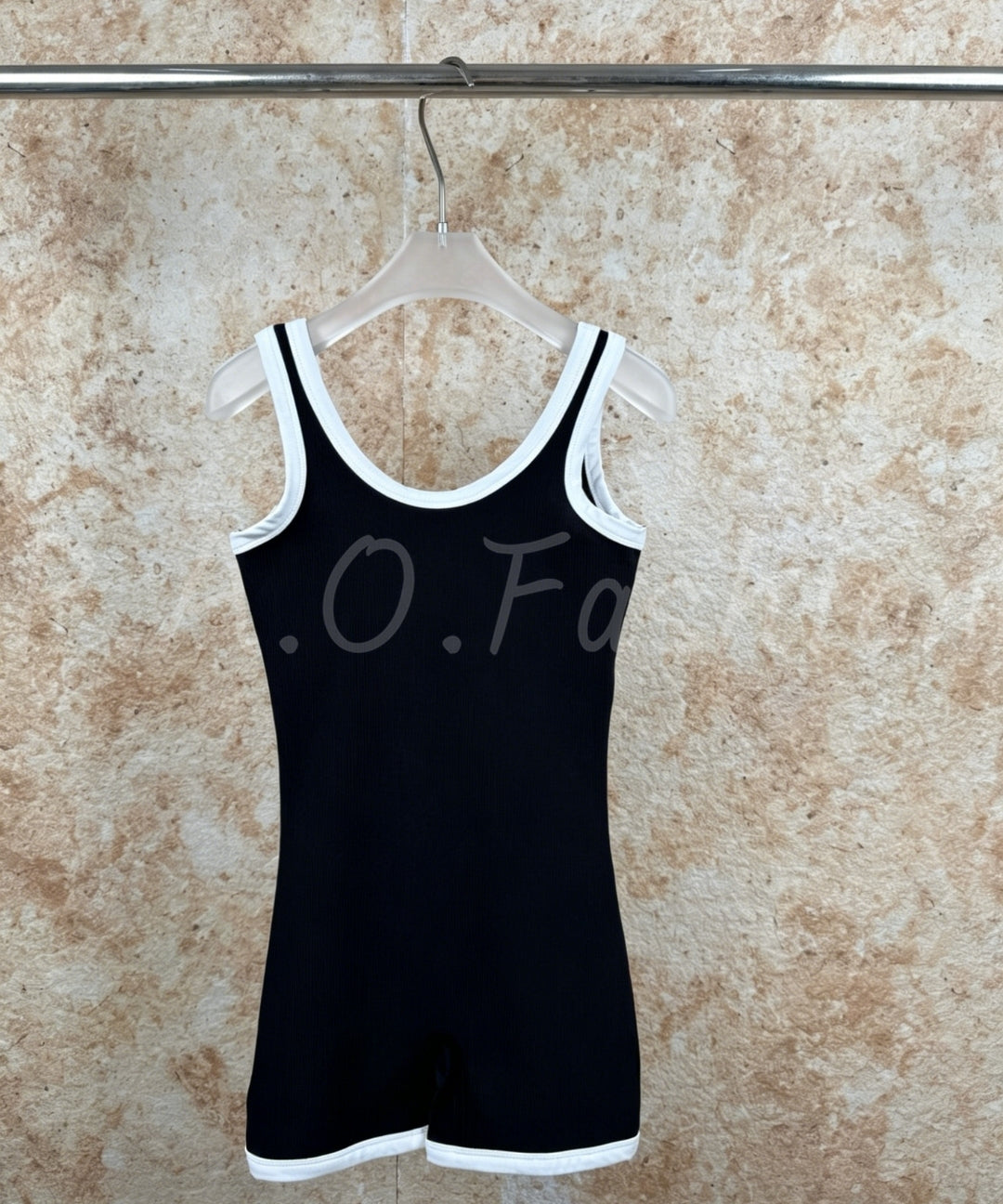 Contrast Trim Athletic Romper[Available Now]