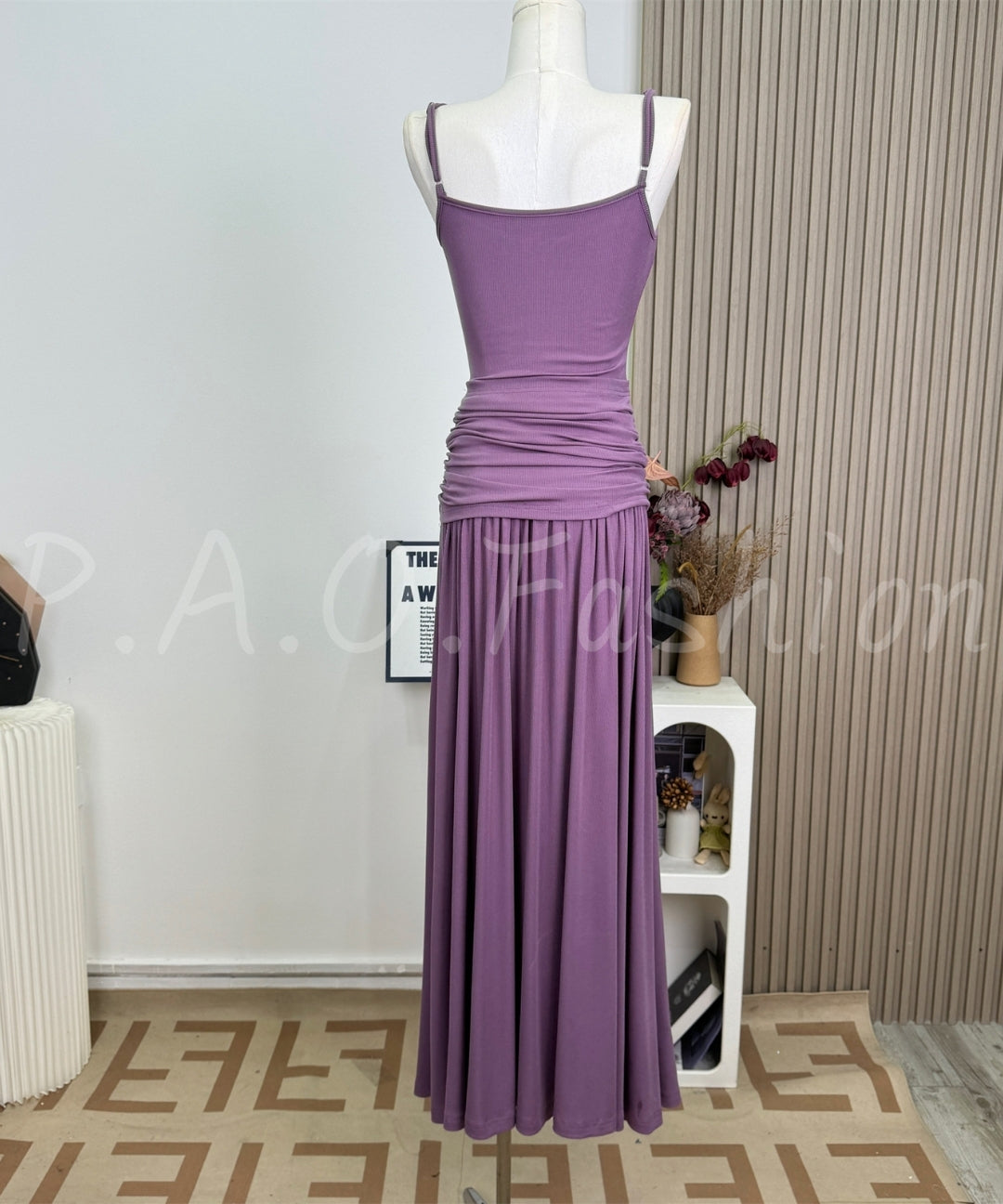 Ruched Tie-Front Camisole Maxi Dress[Available Now]