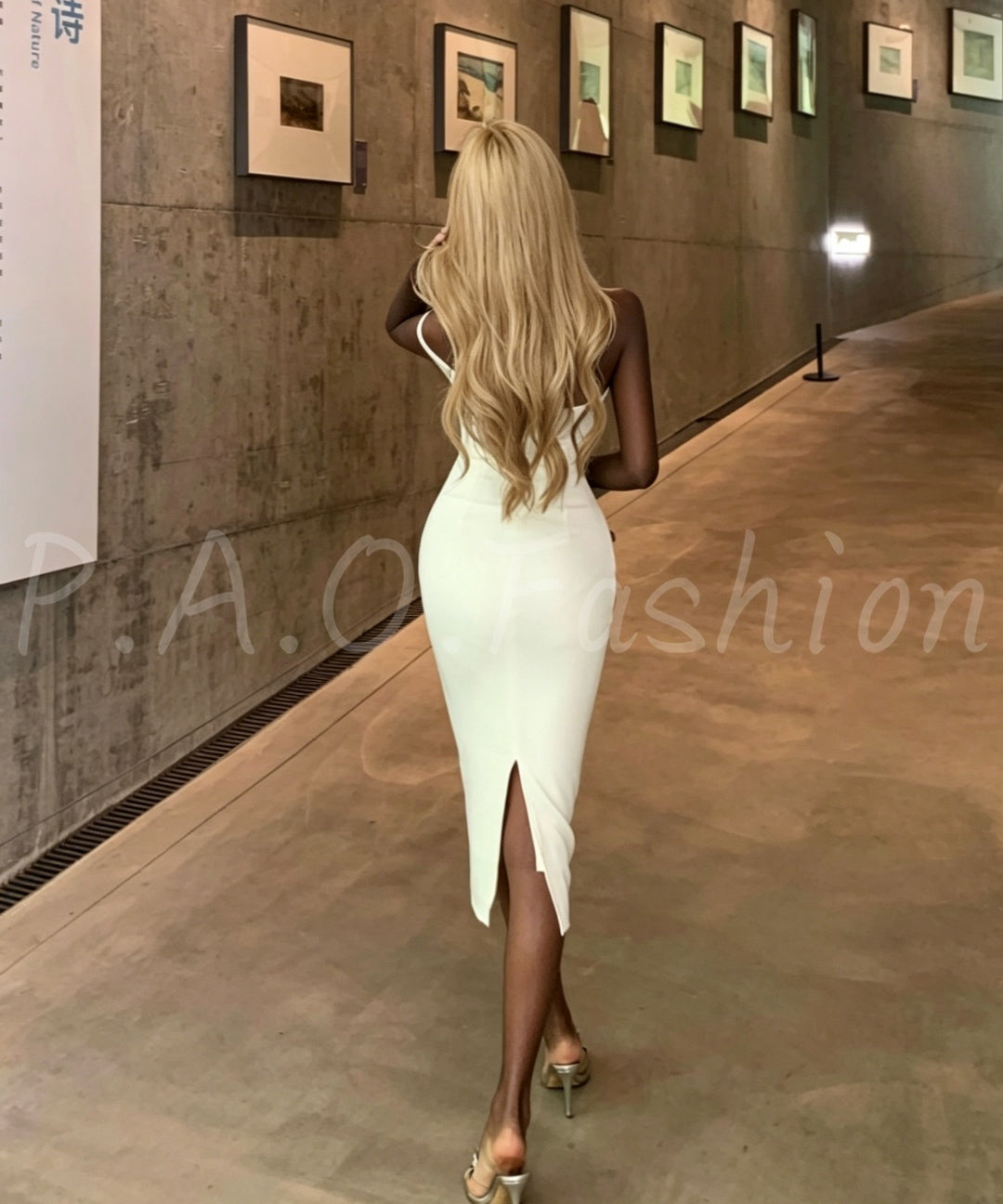 Asymmetric Cutout One-Shoulder Midi Dress