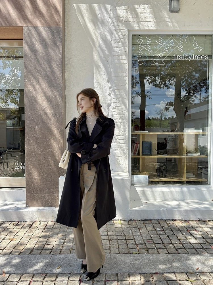 High-Waist Wide-Leg Tailored Trousers