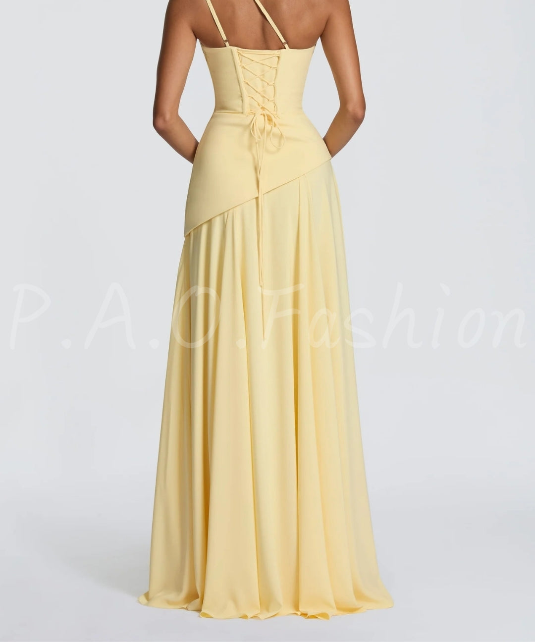 One-Shoulder Draped Evening Gown[Available Now]