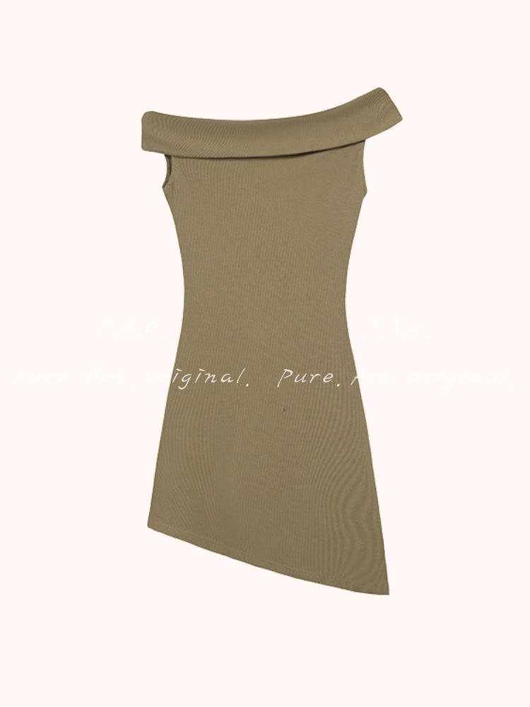 Asymmetric Off-Shoulder Bodycon Mini Dress