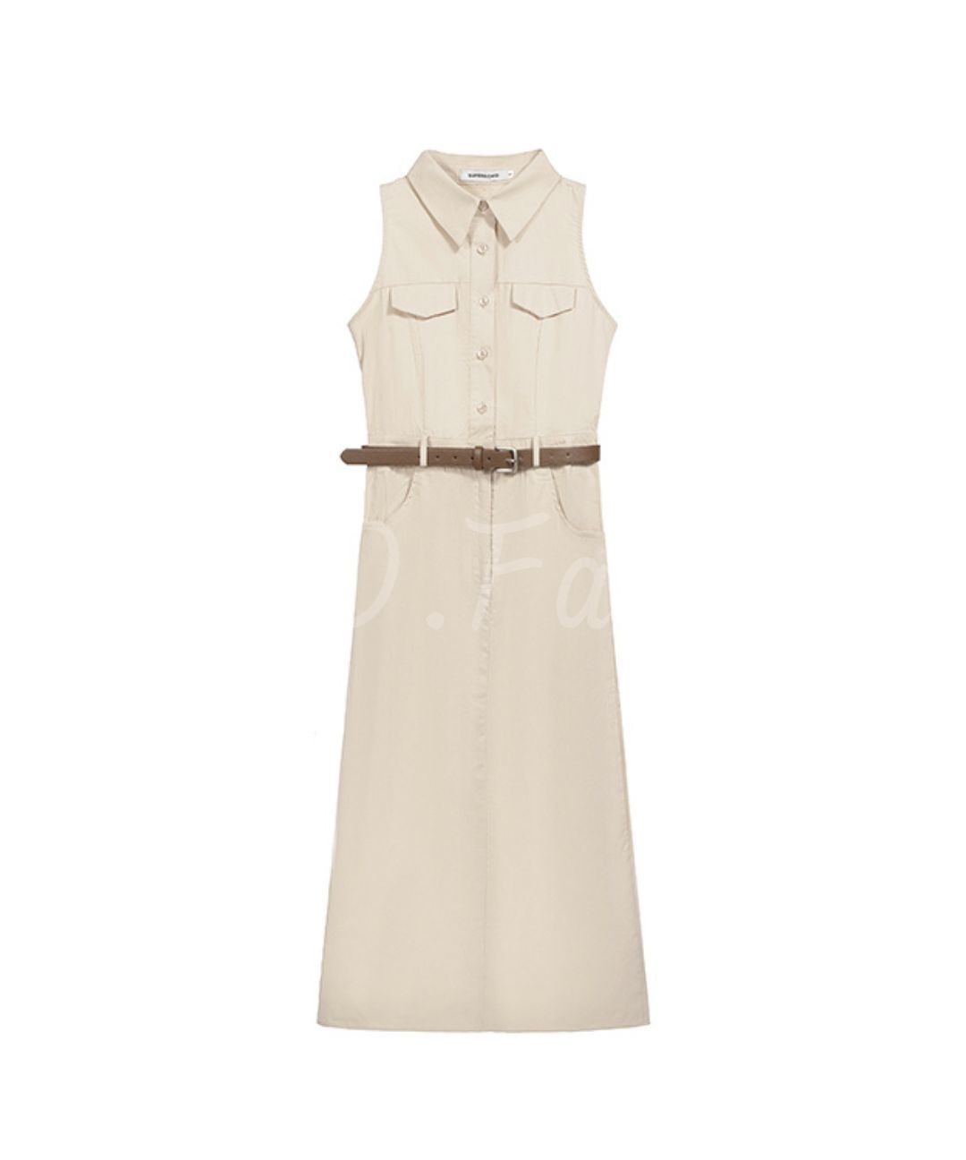 Utility Belted Cotton Maxi Dress