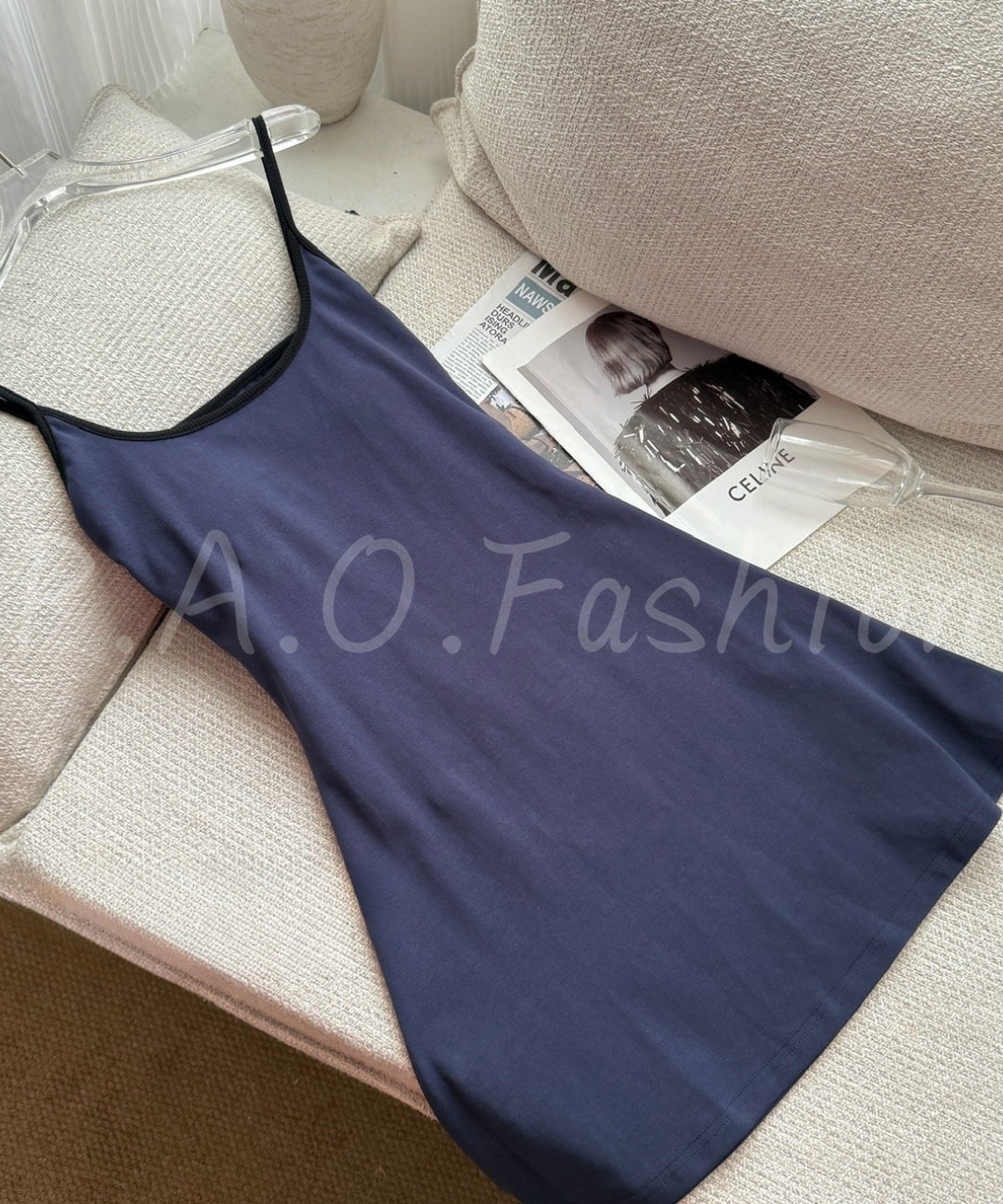 Contrast Strap Backless A-Line Mini Dress[Available Now]