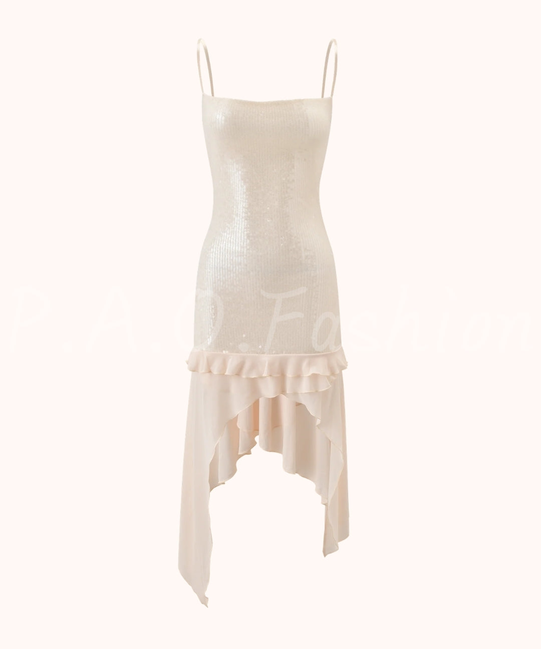 Sequin Asymmetrical Hem Cami Dress[Available Now]