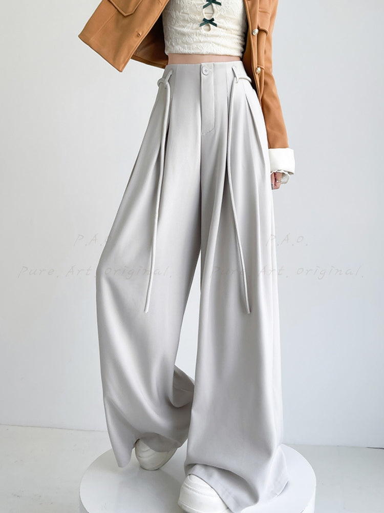 Loose Draped Wide-Leg Casual Pants