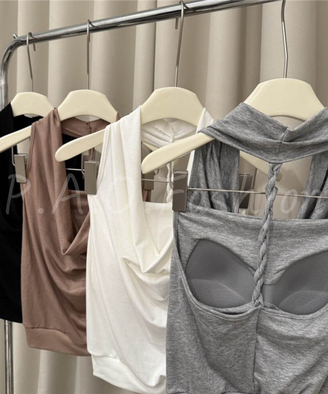 Draped Halter Knit Tank Top[Available Now]